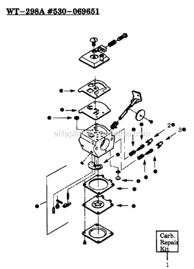 Page B Diagram and Parts List for GTI18T  Weed Eater Trimmer